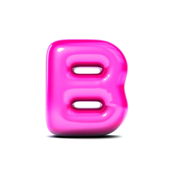 Glanzende letter B Bubble lettertype geïsoleerd op witte achtergrond. 3D ren — Stockfoto