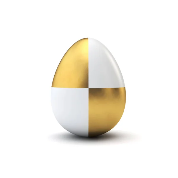 Gold and white pattern luxury easter egg. 3D Rendering — Stock Photo, Image