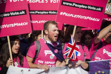 Londra, Ingiltere-20 Ekim 2018: yüz binlerce insan 