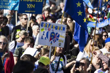 Londra, Ingiltere-20 Ekim 2018: yüz binlerce insan 