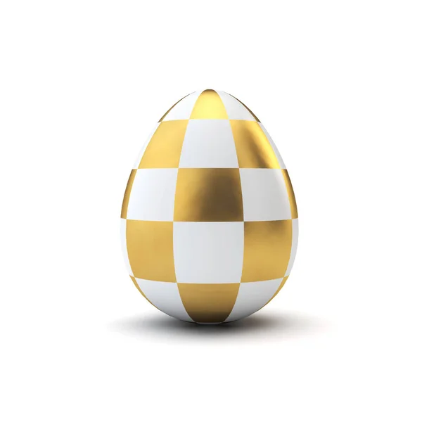 Oro e bianco uovo di Pasqua di lusso modello. Rendering 3D — Foto Stock