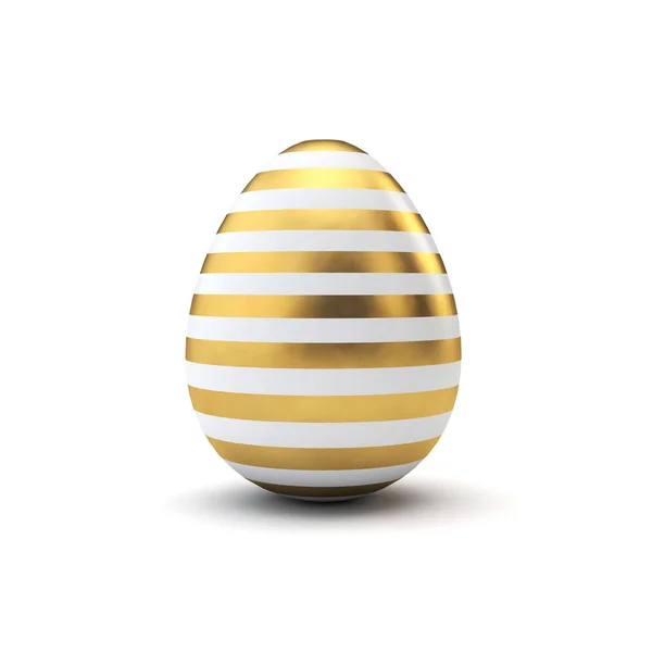 Oro e bianco uovo di Pasqua di lusso modello. Rendering 3D — Foto Stock