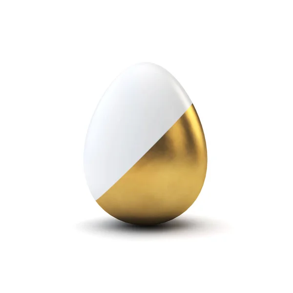 Oeuf de Pâques de luxe en or et blanc. Rendu 3D — Photo