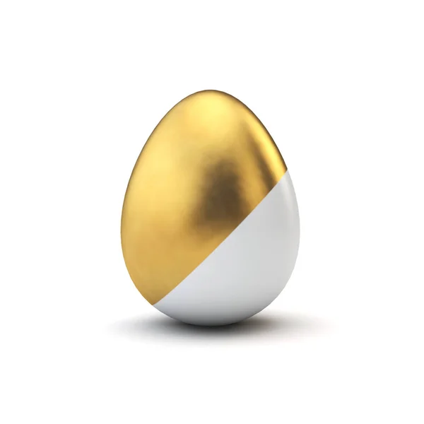 Guld och vitt mönster lyx påsk ägg. 3D-rendering — Stockfoto