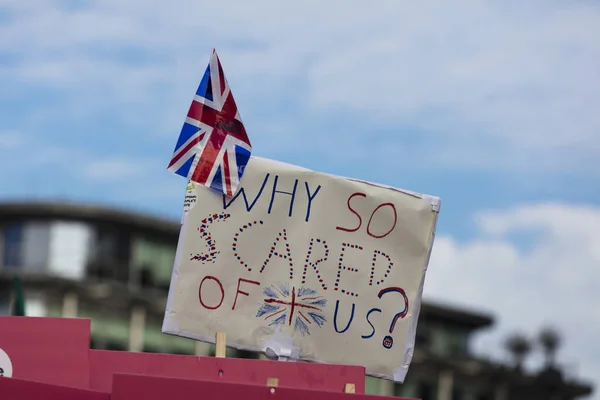 反英国脱欧抗议支持者在伦敦市中心游行 — 图库照片