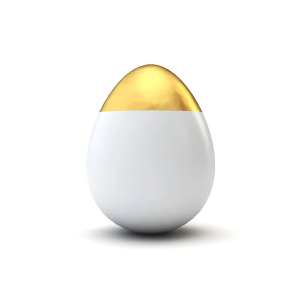 Gold and white pattern luxury easter egg. 3D Rendering — Stock Photo, Image