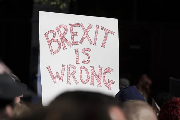 Anty Brexit protest kibiców marca w centrum Londynu — Zdjęcie stockowe