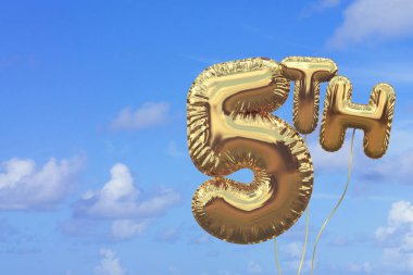Parlak mavi yaz karşı Altın sayısı 5 folyo doğum günü balonu