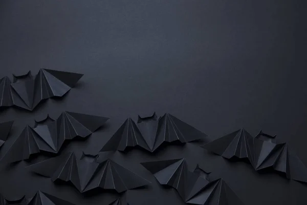 Halloween spooky dracula bats background made from origami — Stock Photo, Image