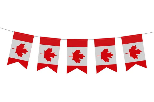Národní vlajka Kanady sváteční s prostým bílým backgem — Stock fotografie