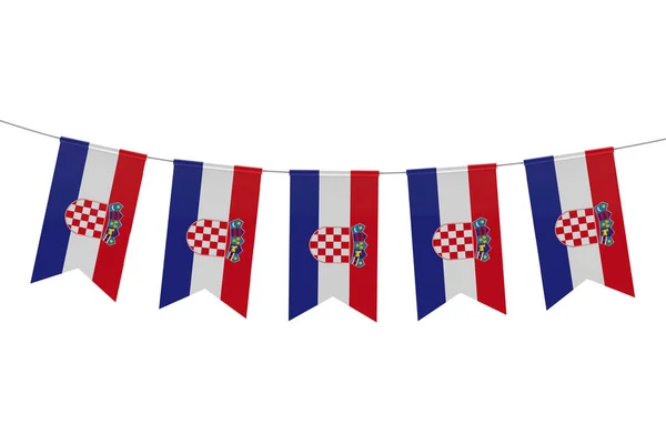 Bandera nacional de Croacia banderín festivo contra una espalda blanca —  Fotos de Stock