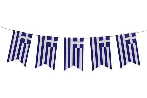 Ελλάδα εθνική σημαία εορταστική με ένα απλό λευκό πίσω — Φωτογραφία Αρχείου
