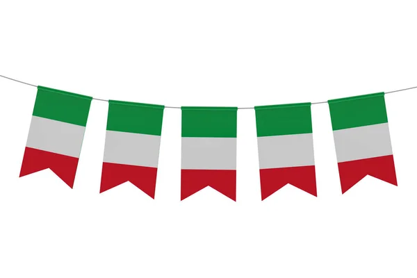 イタリア国旗お祝いのバントプレーン白いバックグに対して — ストック写真