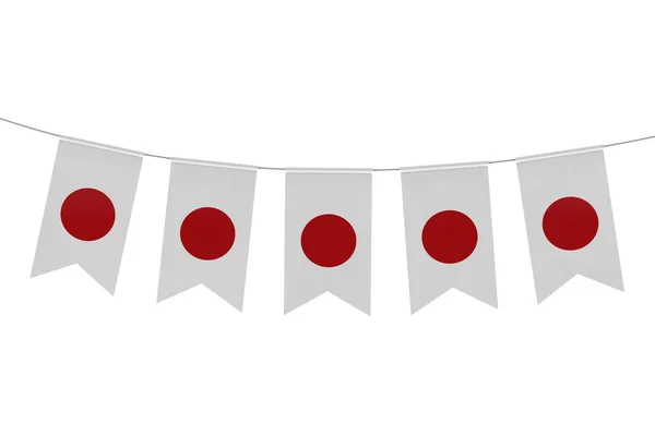 Japans Nationalflagge festlich vor einem schlichten weißen Hintergrund — Stockfoto
