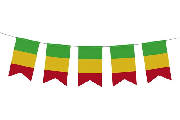 Праздничный флажок Мали против простого белого бэкгро — стоковое фото