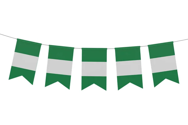 나이지리아 국기 축제 번팅 에 대한 일반 흰색 백 — 스톡 사진