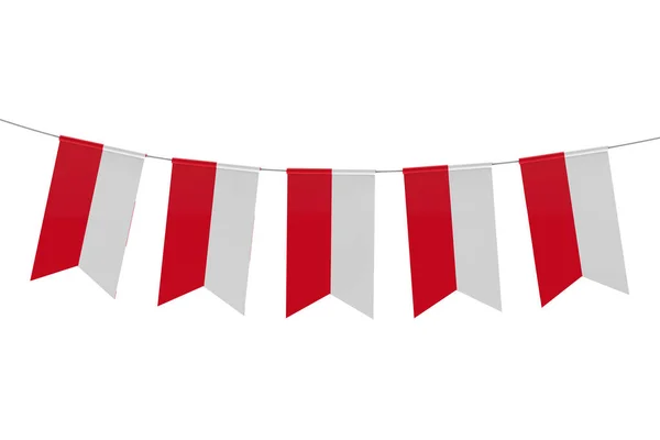 Polen nationale vlag feestelijke Bunting tegen een effen witte ACHTERG — Stockfoto