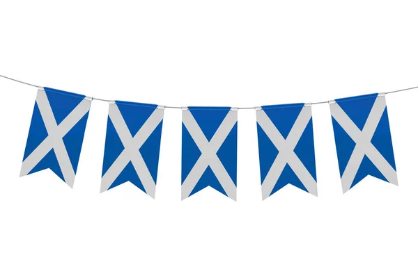 스코틀랜드 국기 축제 번팅에 대한 일반 흰색 박 — 스톡 사진
