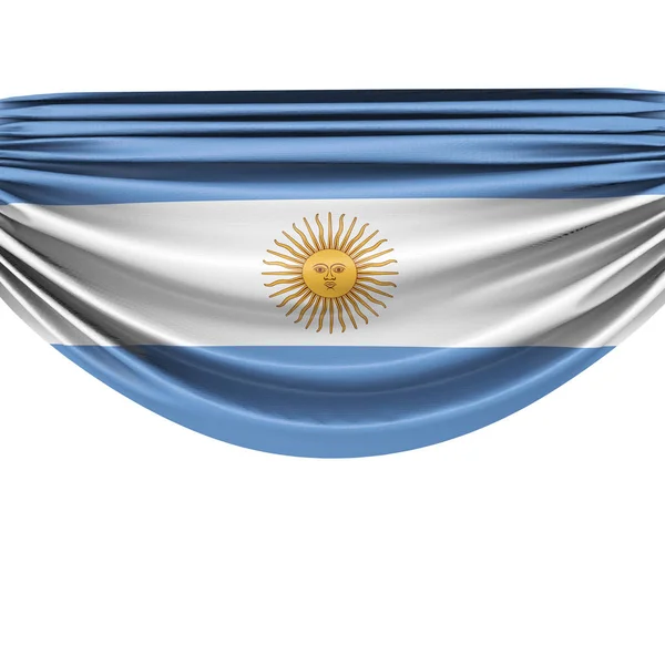 Bandera de tela colgante bandera nacional de Argentina. Renderizado 3D — Foto de Stock