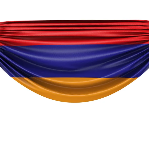 Armenië nationale vlag opknoping stof banner. 3D-rendering — Stockfoto