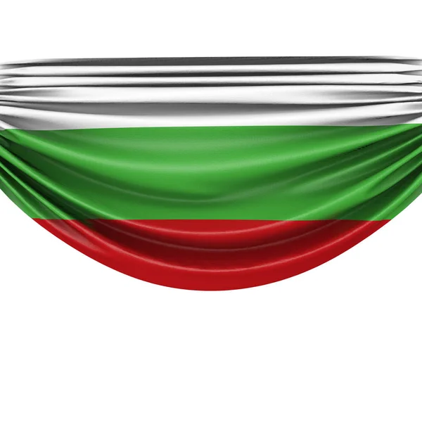 ブルガリア国旗吊り下げファブリックバナー。3D レンダリング — ストック写真