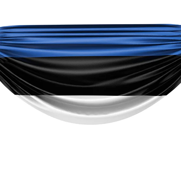 Bandera de Estonia bandera nacional de tela colgante. Renderizado 3D —  Fotos de Stock