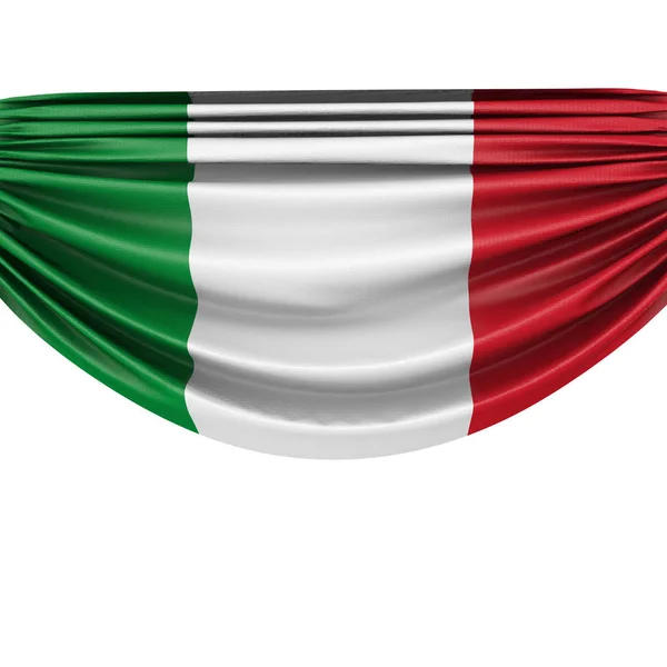 Ιταλία εθνική σημαία κρέμονται ύφασμα πανό. Απόδοση 3D — Φωτογραφία Αρχείου