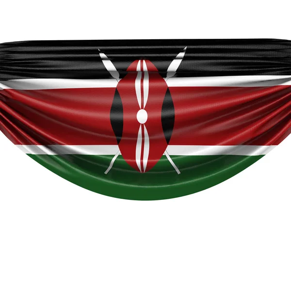 Bandera de tela colgante bandera nacional de Kenia. Renderizado 3D —  Fotos de Stock