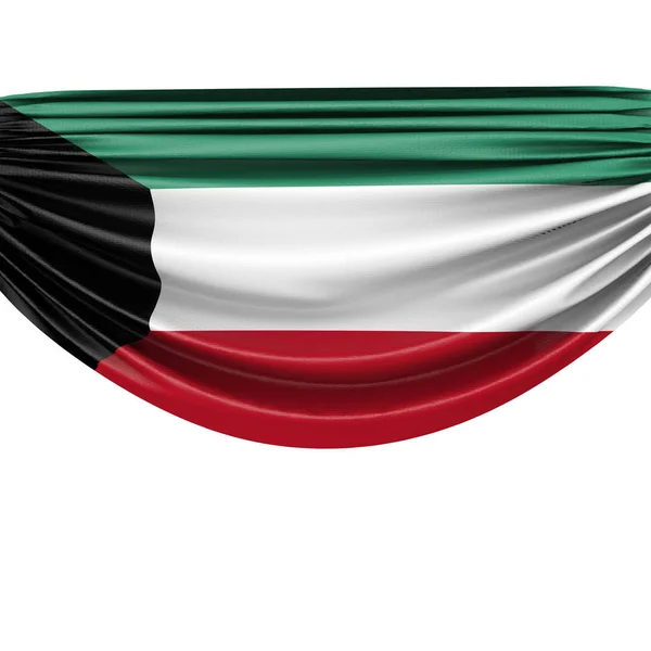 Kuvait nemzeti zászló lógó szövet banner. 3D renderelés — Stock Fotó