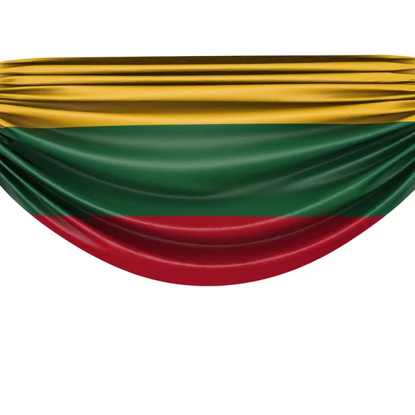 리투아니아 국기 매달려 직물 배너입니다. 3D 렌더링 — 스톡 사진