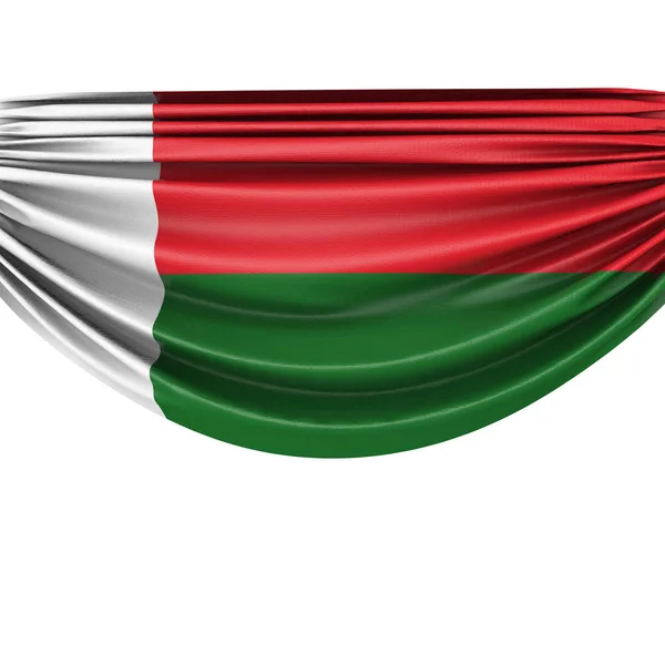 Національний прапор Мадагаскару висить тканина банер. 3D-рендерінг — стокове фото