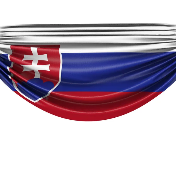 Bandera de tela colgante bandera nacional de Eslovaquia. Renderizado 3D — Foto de Stock