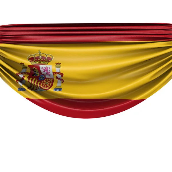 Spanje nationale vlag opknoping stof banner. 3D-rendering — Stockfoto