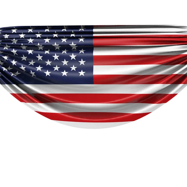 Visuté tkaninové praporu národní vlajky USA. prostorové vykreslování — Stock fotografie