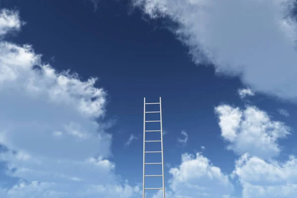 Лестницы, взлетающие в голубое небо. Гройсман, будущее, сотрудничество в развитии — стоковое фото