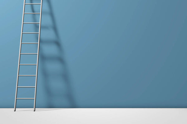 Step ladder against a wall. Growth, future, development concept.