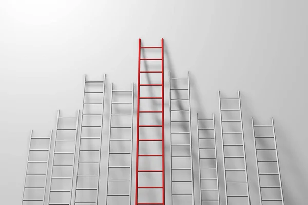 Step ladders against a wall. Growth, future, development concept