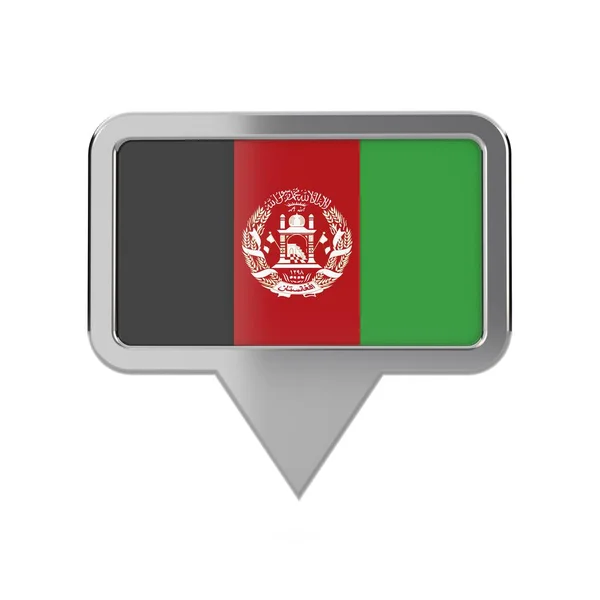 Afganisztán zászló helyjelölő ikon. 3D renderelés — Stock Fotó