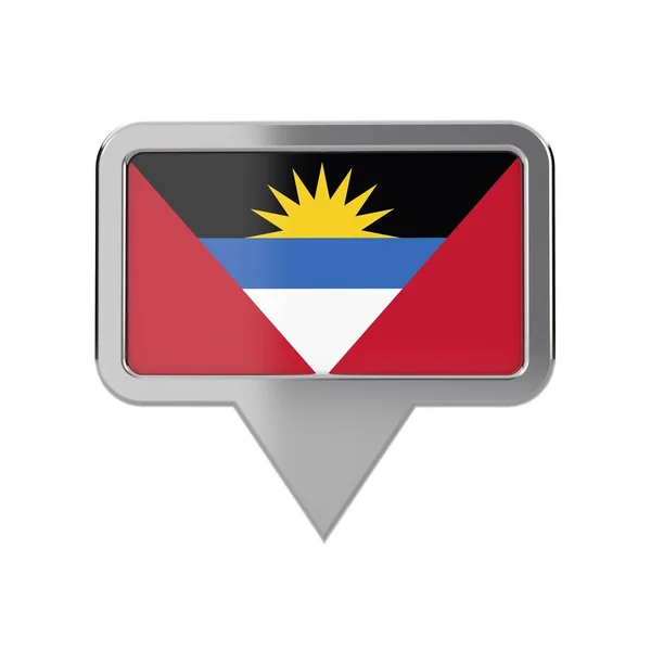 Antigua and Barbuda flag location marker icon. 3D Rendering — Stock Photo, Image