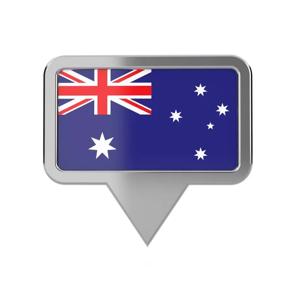 Australia flag location marker icon. 3D Rendering — Stock Photo, Image