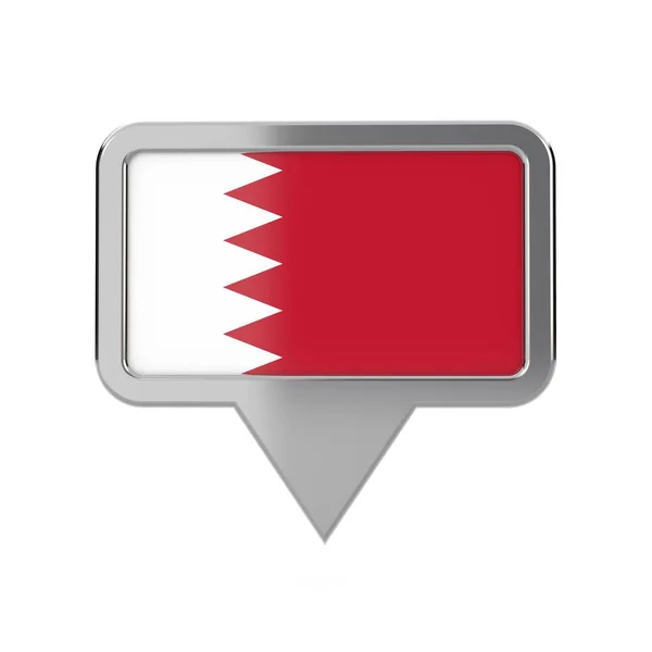 Bahrein zászló helyjelölő ikont. 3D renderelés — Stock Fotó