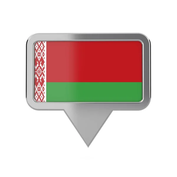 Belarus flag location marker icon. 3D Rendering — Stock Photo, Image