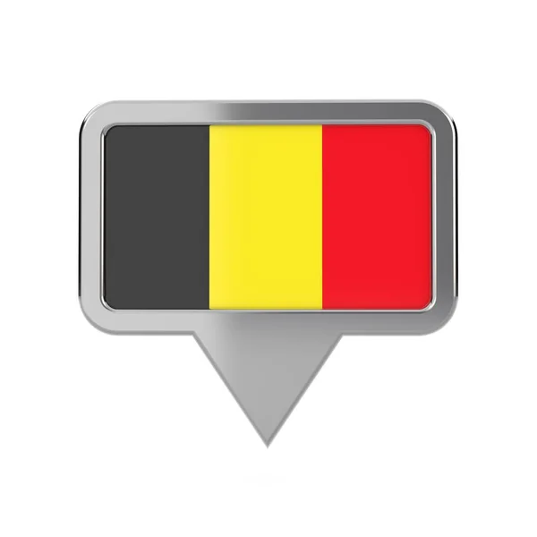 Belgien flagga Platsmarkör ikon. 3D-rendering — Stockfoto