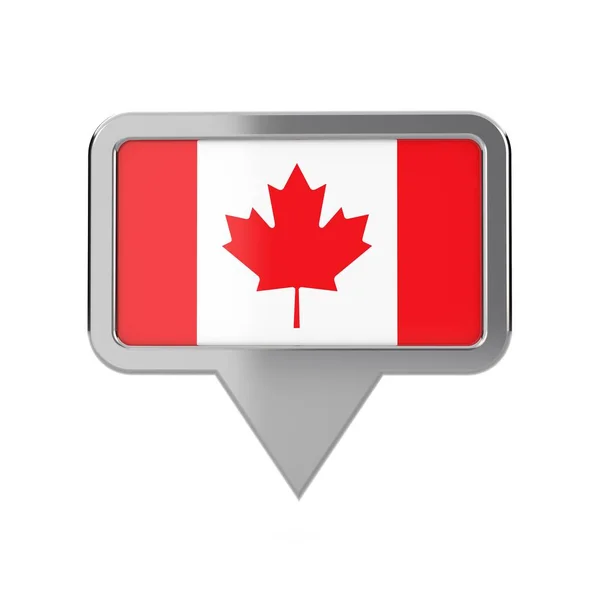 Ícone de marcador de localização da bandeira do Canadá. Renderização 3D — Fotografia de Stock