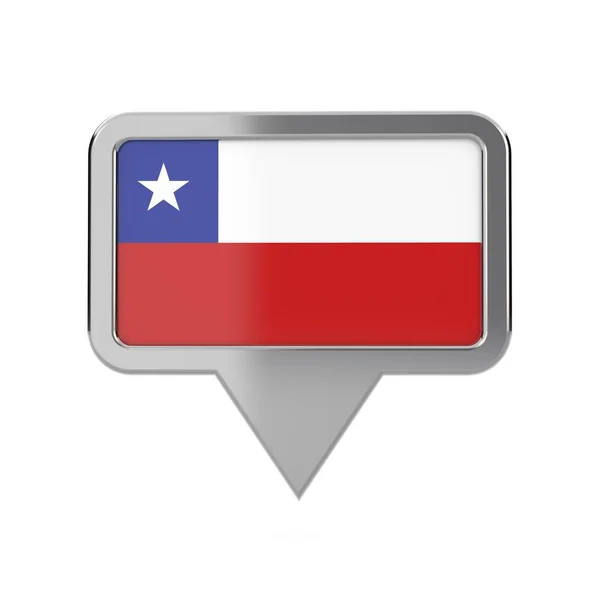 Chili vlag locatie marker pictogram. 3D-rendering — Stockfoto