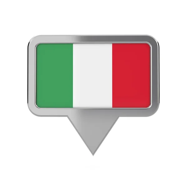 Italia icono marcador de ubicación de la bandera. Renderizado 3D — Foto de Stock