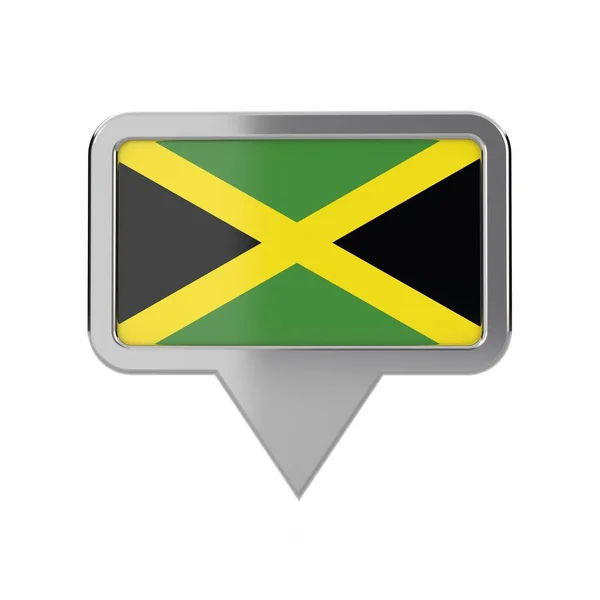 Jamaica flag location marker icon. Renderizado 3D —  Fotos de Stock