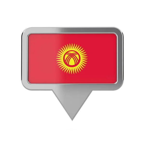 吉尔吉斯斯坦标志位置标记图标。3d 渲染 — 图库照片