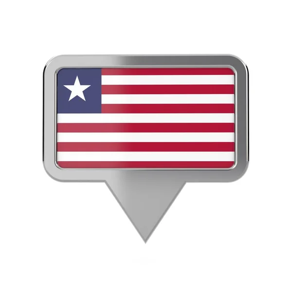 Bandera de Liberia icono marcador de ubicación. Renderizado 3D —  Fotos de Stock