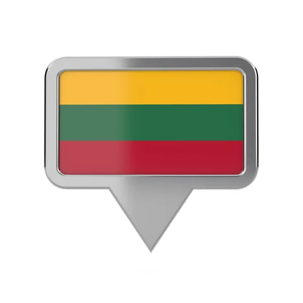 立陶宛标志位置标记图标。3d 渲染 — 图库照片